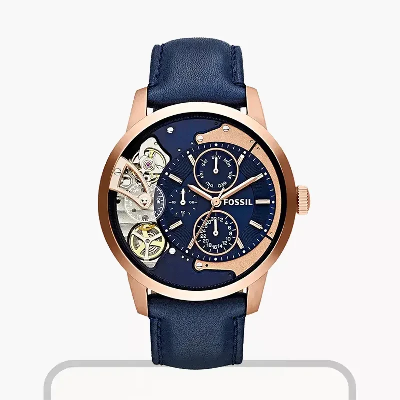 Fossil Townsman Multifunction Navy Leather Men's Watch | ME1138